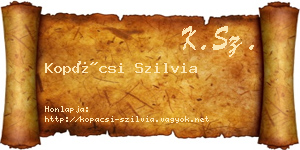 Kopácsi Szilvia névjegykártya