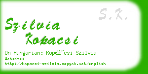 szilvia kopacsi business card